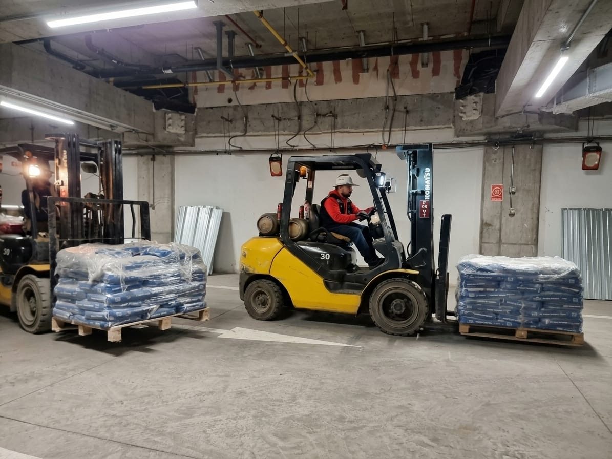 Dos grúas horquilla de JPR moviendo palets